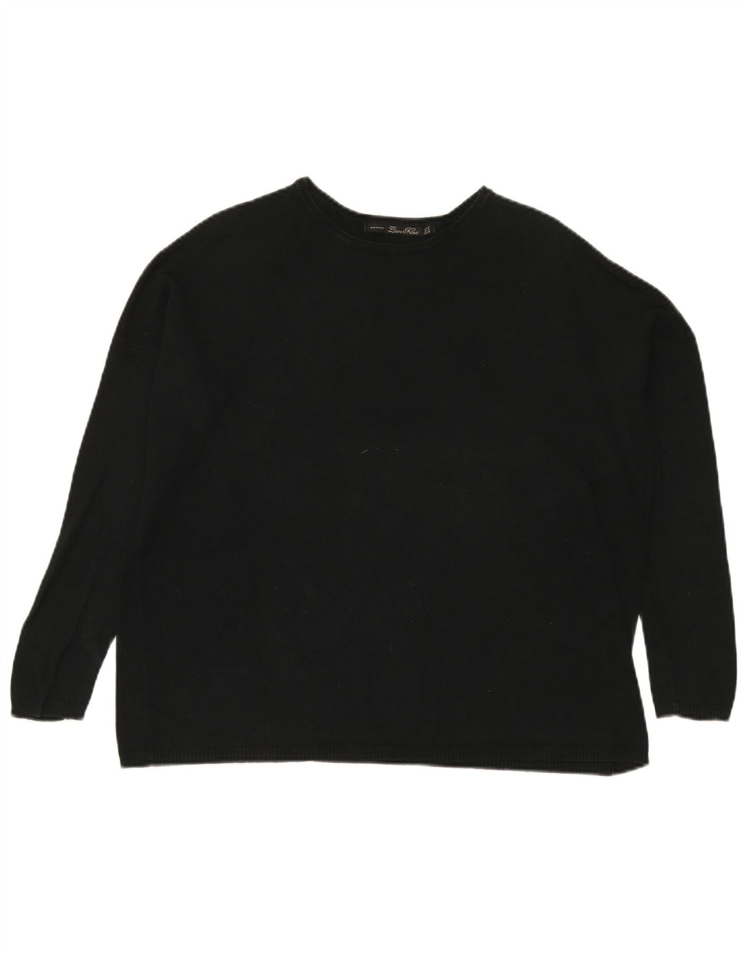 Zara - Jersey extragrande con cuello barco para mujer, talla 40, talla M, color negro