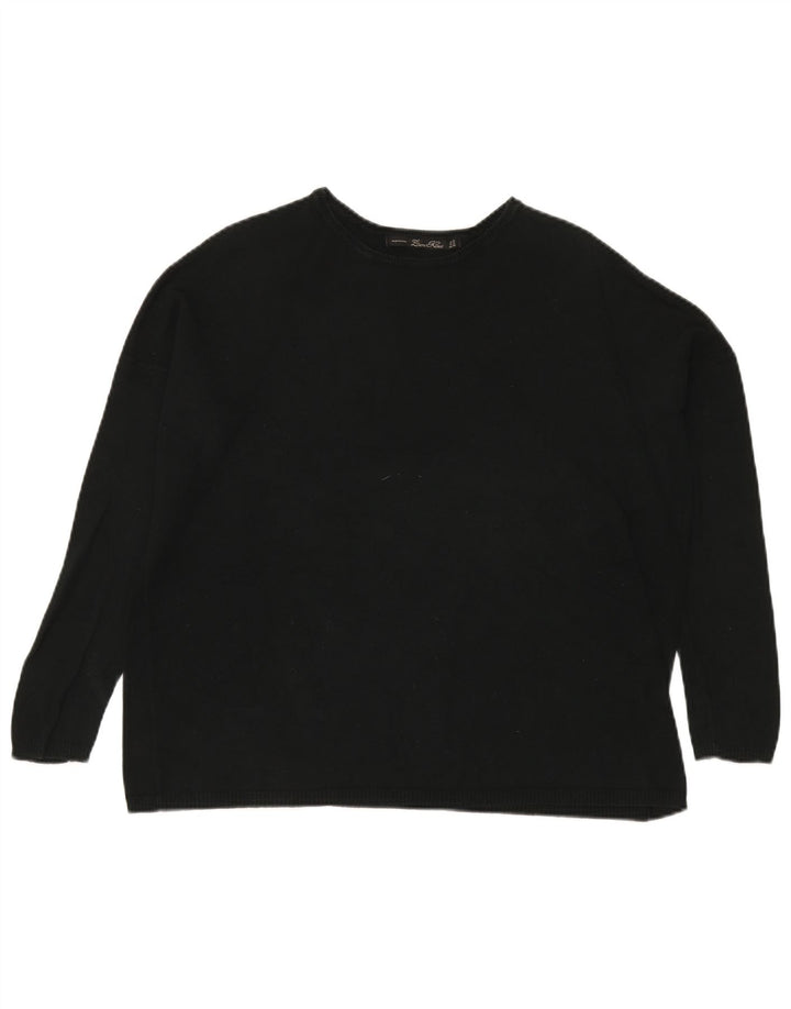Zara - Jersey extragrande con cuello barco para mujer, talla 40, talla M, color negro