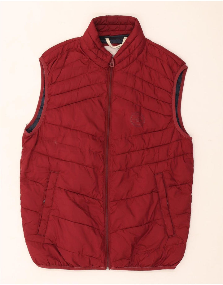 Jack & Jones Chaleco acolchado para hombre UK 38 Poliéster burdeos mediano