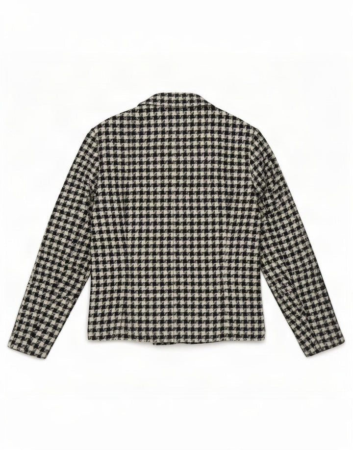 Marks & Spencer Chaqueta tipo blazer de 4 botones para mujer UK 44 Grande Pata de gallo negra