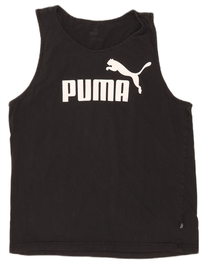 Puma Hombre Gráfico Chaleco Top Grande Algodón Negro