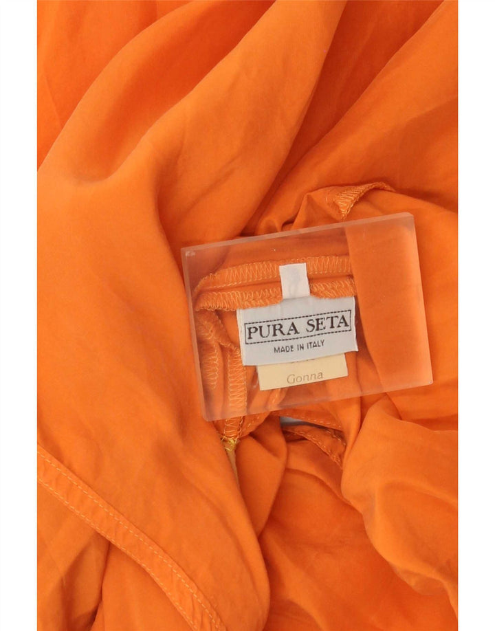 Falda envolvente vintage para mujer mediana W28 seda naranja