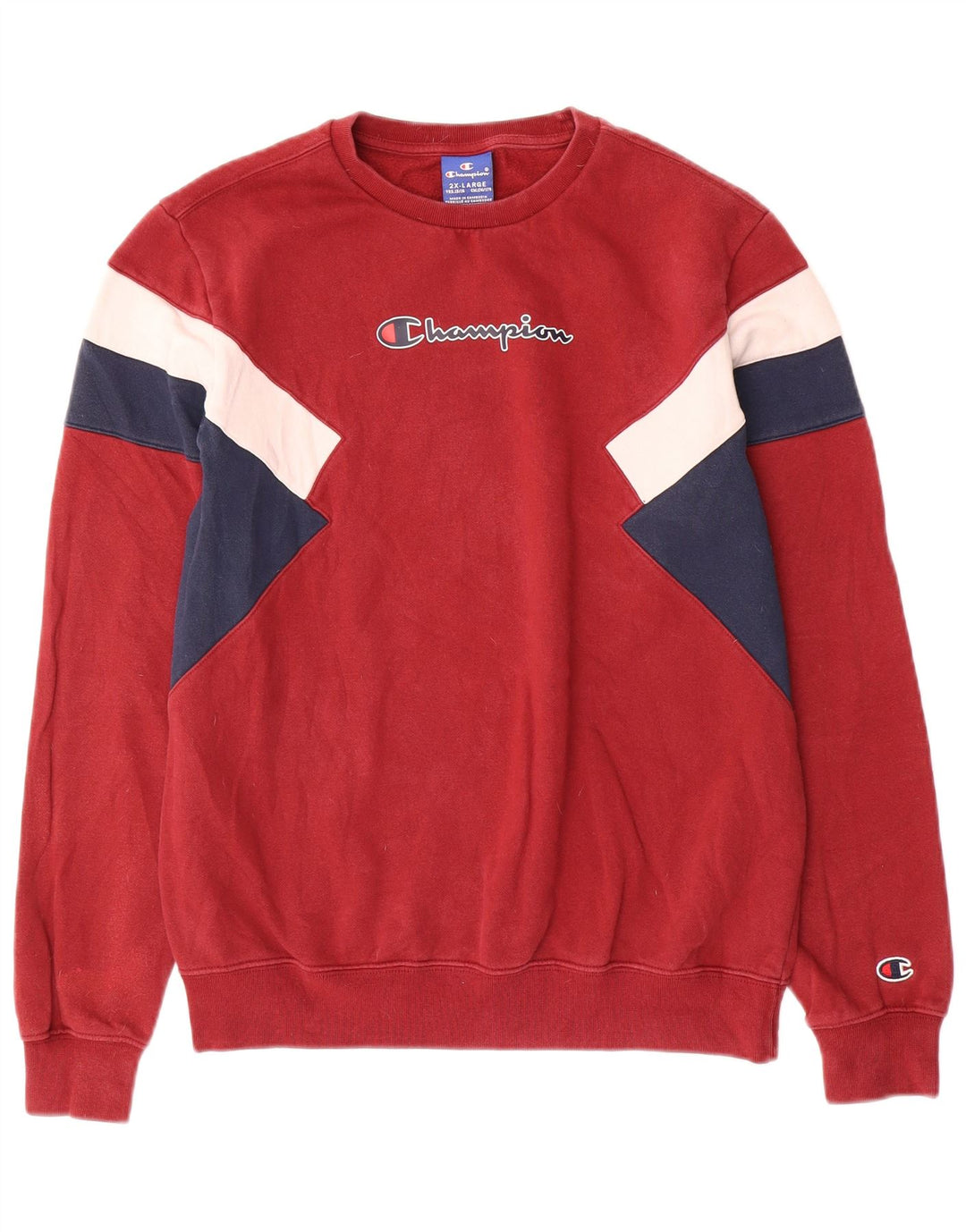 CHAMPION Sudadera para niño Jersey 15-16 años 2XL Rojo Colorblock Algodón