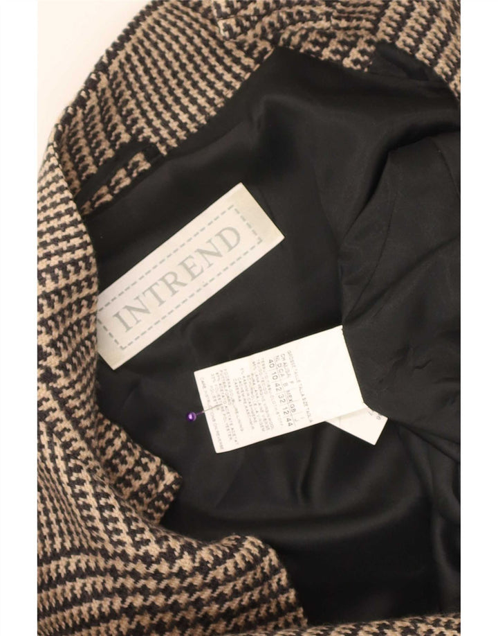 Intrend Chaqueta tipo blazer con cremallera completa para mujer UK 40 Marrón medio Pata de gallo