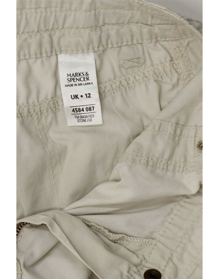 Marks & Spencer Pantalones cortos cargo para mujer UK 12 Medium W30 Algodón beige