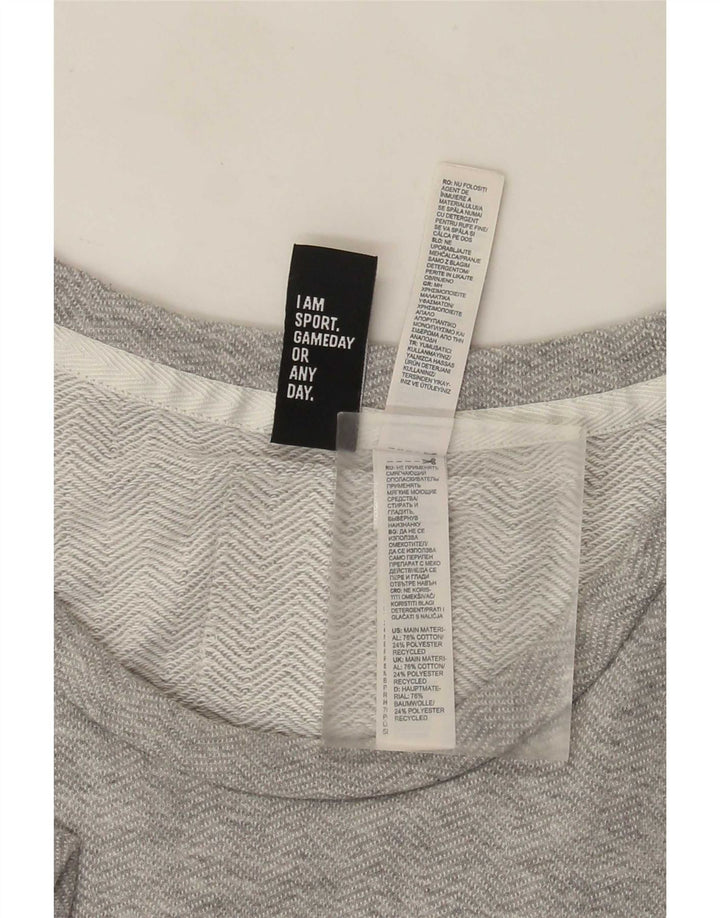Adidas Hombre Camiseta Gráfica Top Algodón Moteado Gris Medio