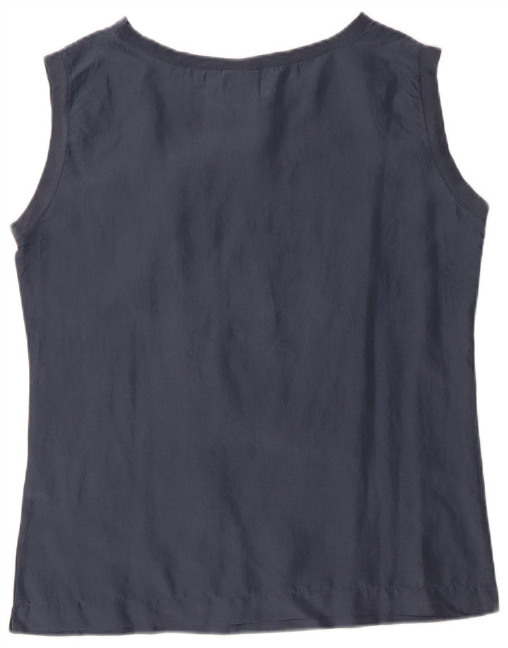 Martin's Blusa sin mangas gráfica para mujer IT 42 Seda azul marino medio
