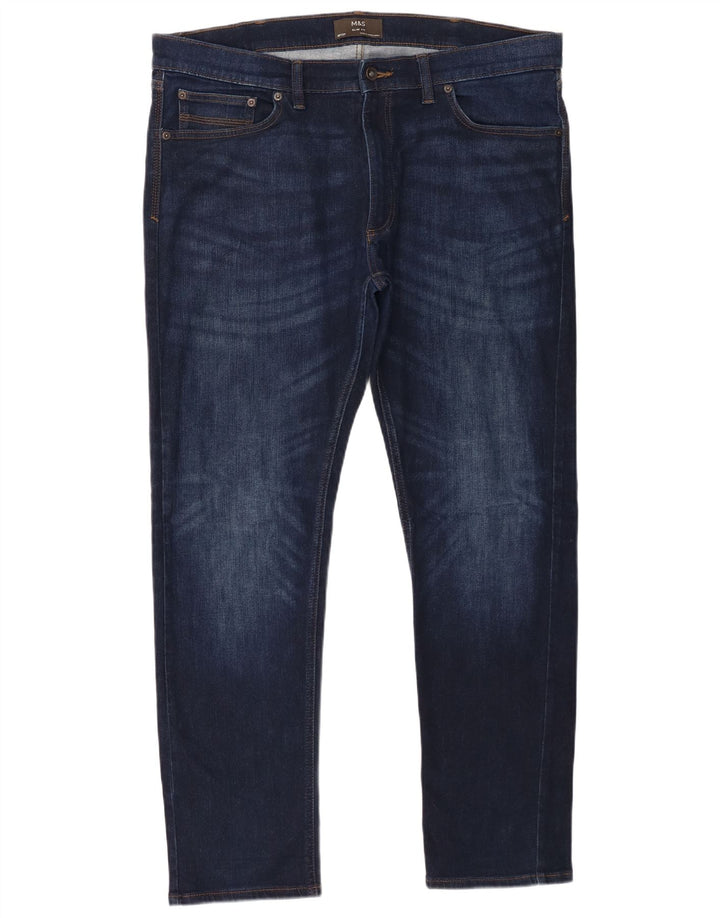 Marks & Spencer Jeans ajustados para hombre W38 L31 Algodón azul marino