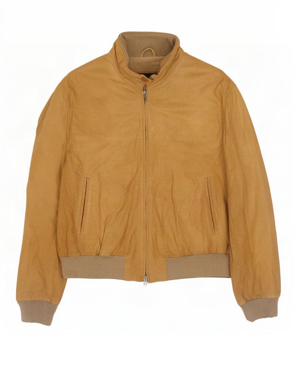 Massimo Rebecchi Chaqueta de cuero para mujer IT 54 3XL Beige