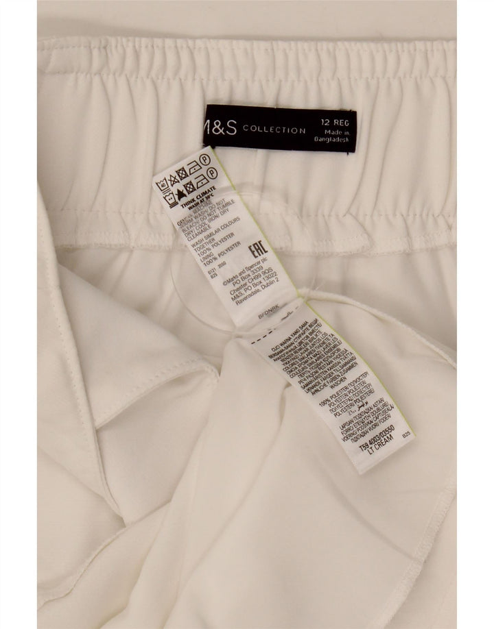 MARKS & SPENCER Falda recta para mujer UK 12 Medium W30 Poliéster blanco