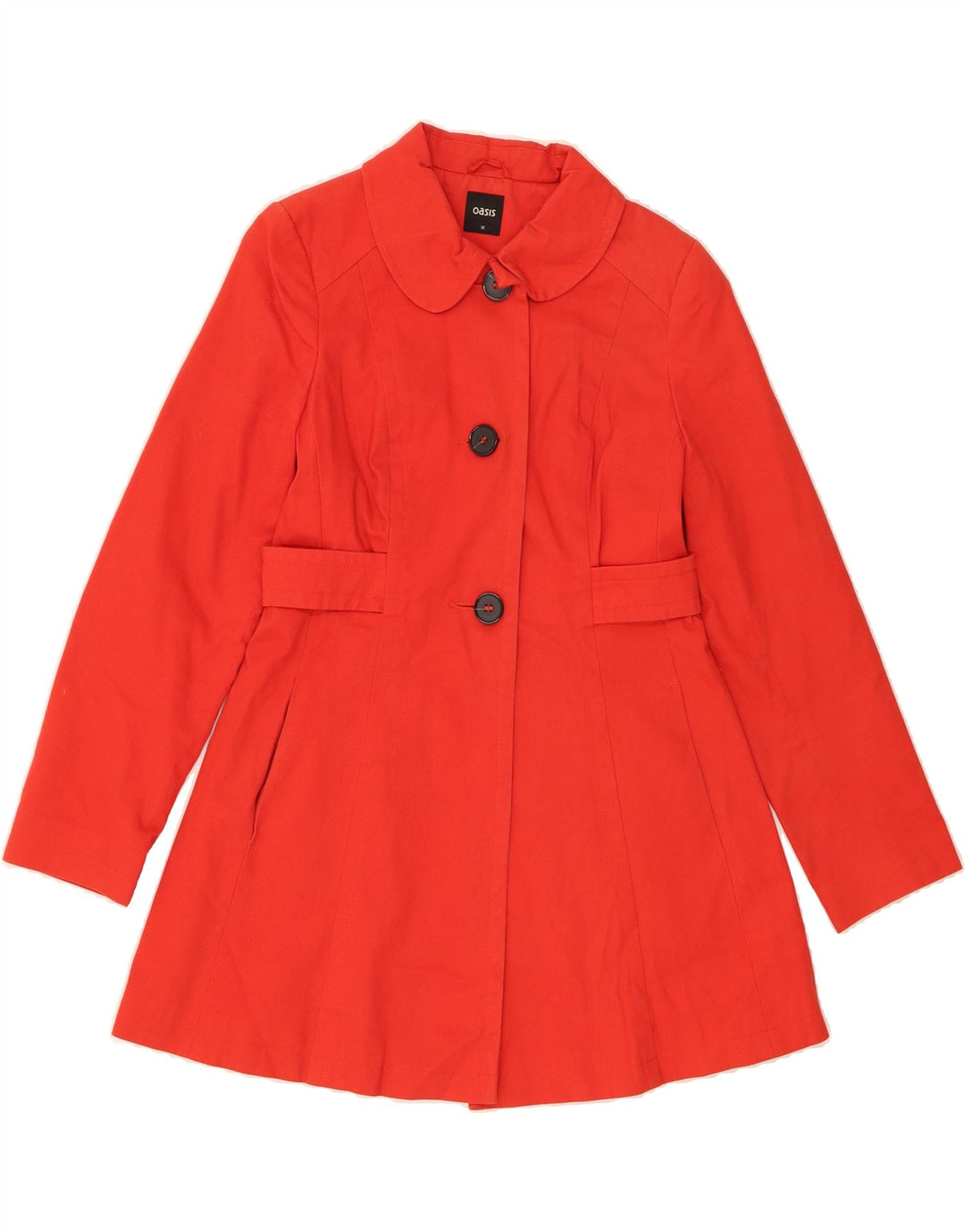 OASIS Womens Trench Coat UK 12 Medium Red Cotton Vintage Oasis and Second-Hand Oasis from Messina Hembry 