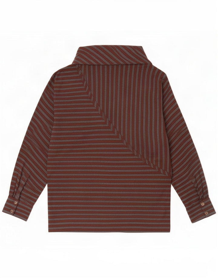 Blusa vintage para mujer IT 40 Small Brown Rayas