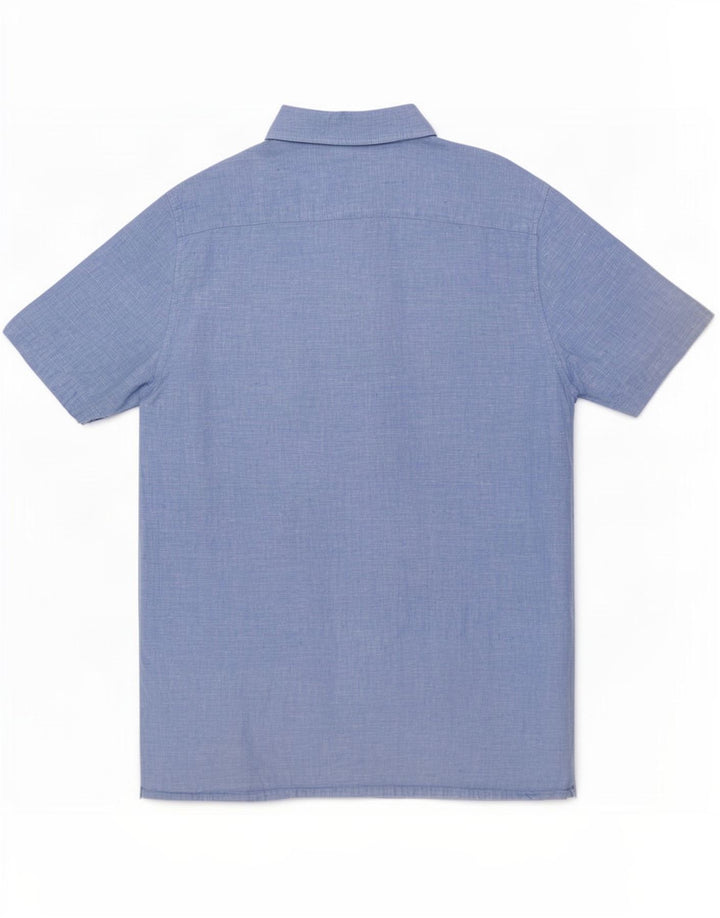 Crew Clothing Camisa de manga corta para hombre XL Lino azul