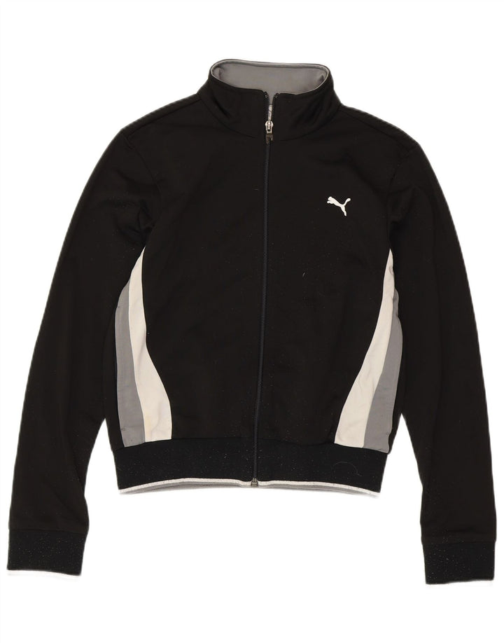 PUMA Chaqueta de chándal para mujer UK 8 Small Black Colourblock Poliéster