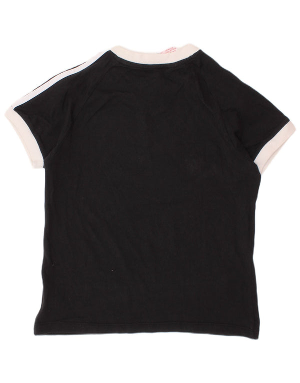 ADIDAS Boys T-Shirt Top 7-8 Years XS Black Cotton