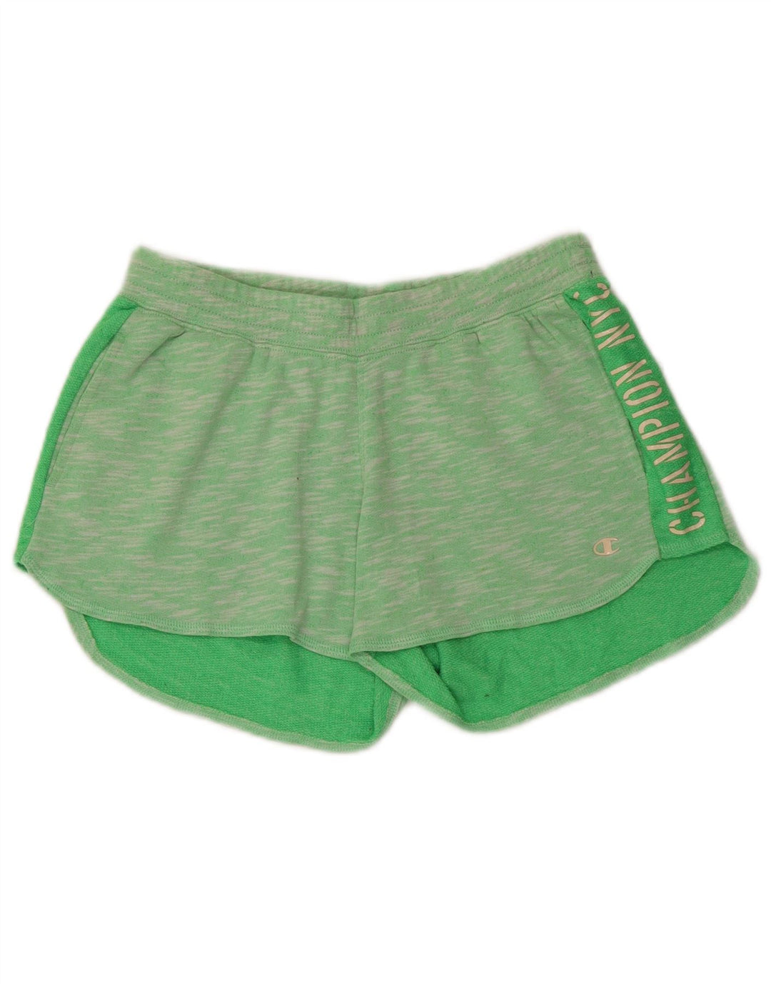 CHAMPION Pantalones cortos deportivos gráficos para mujer UK 6 XS Poliéster moteado verde