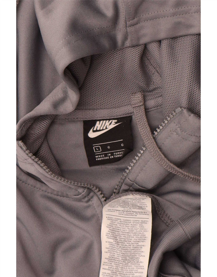 Nike Sudadera con capucha y cremallera gráfica para hombre Gris grande Poliéster con bloques de color