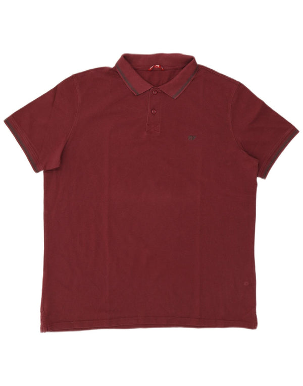 Polo Carrera para hombre 2XL Algodón burdeos
