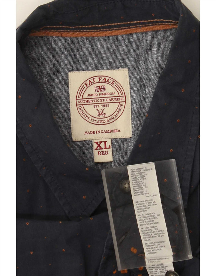 Camisa de hombre Fat Face Regular Fit XL Algodón con lunares azul marino