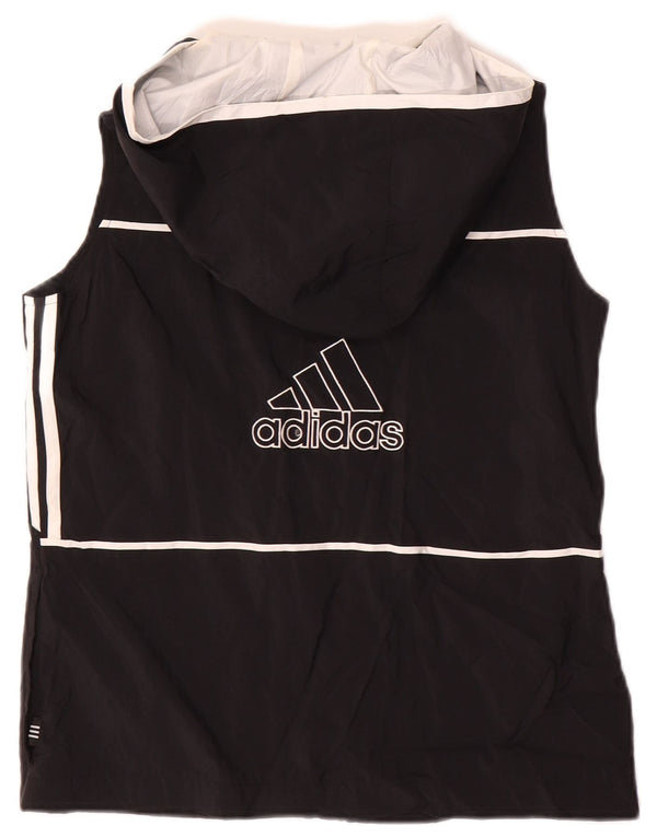 Adidas Womens Graphic Sleeveless Tracksuit Top Jacket UK 10 Small Black