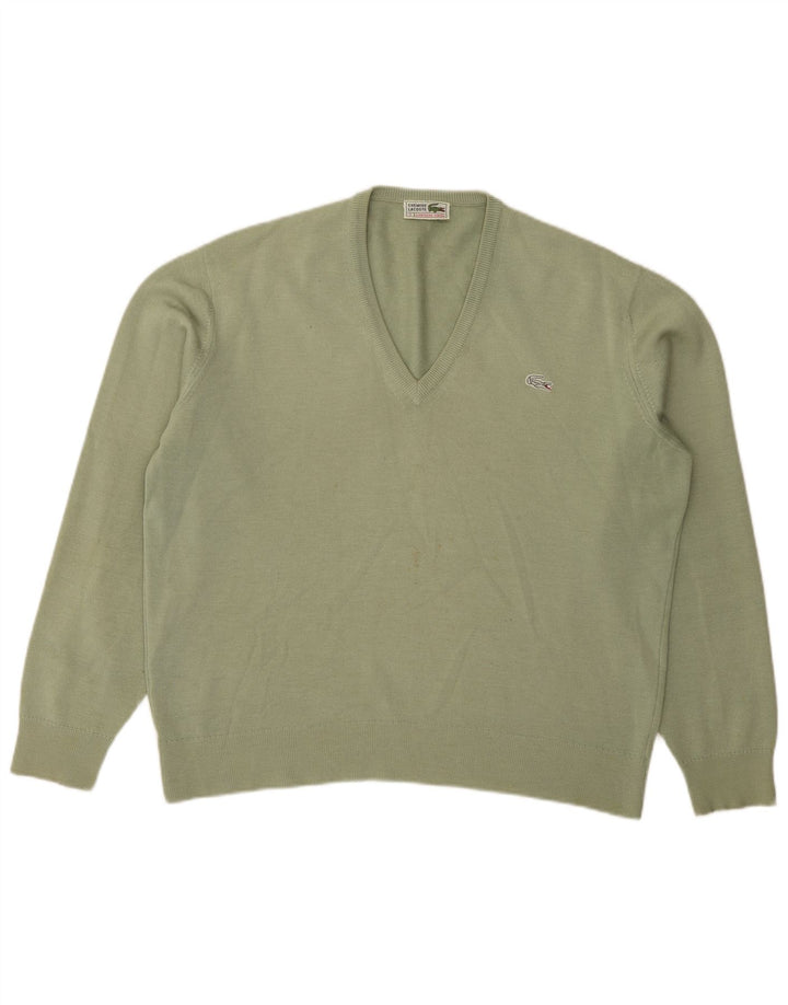 Lacoste Jersey con cuello en V para hombre talla 7 2XL verde