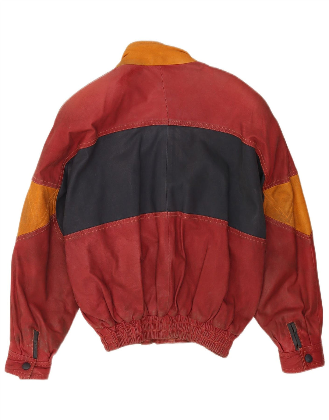 Toskana Chaqueta de cuero para hombre ES 38 Cuero color block rojo mediano