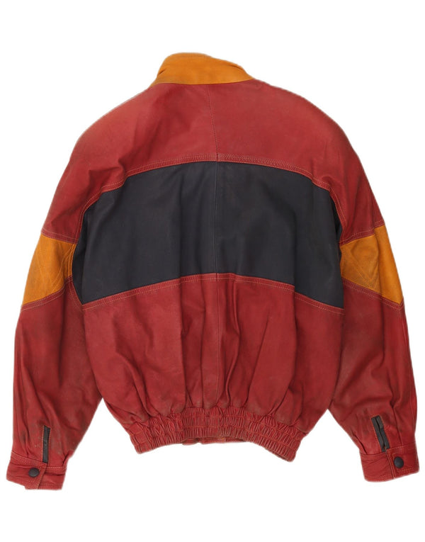 Toskana Chaqueta de cuero para hombre ES 38 Cuero color block rojo mediano