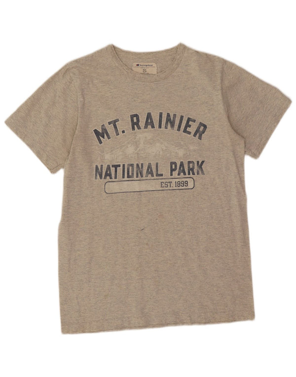 Champion Camiseta gráfica para hombre Top pequeño de algodón moteado gris