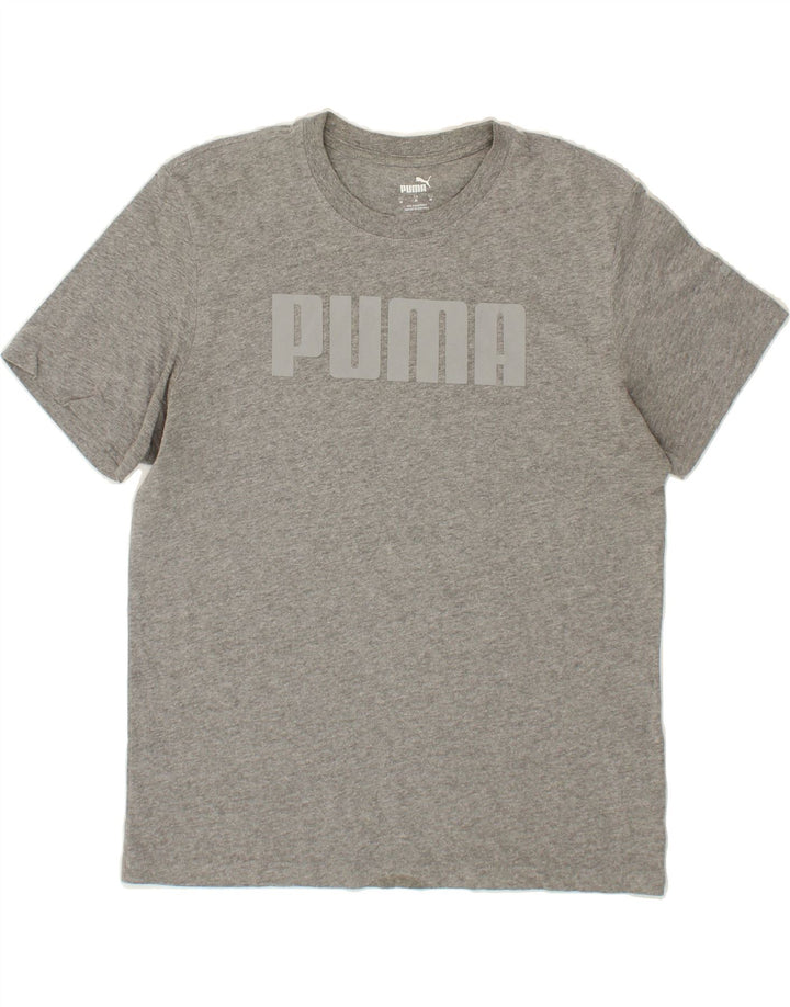 PUMA Mens Graphic T-Shirt Top Medium Grey Cotton Vintage Puma and Second-Hand Puma from Messina Hembry 