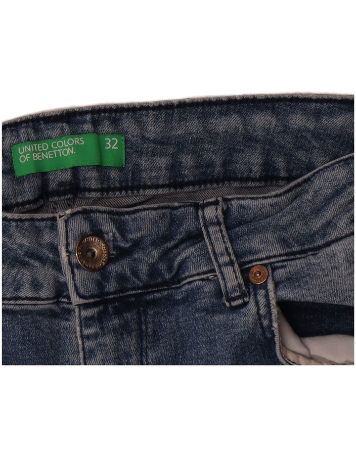 Benetton Vaqueros Slim W32 L26 Azul Mujer