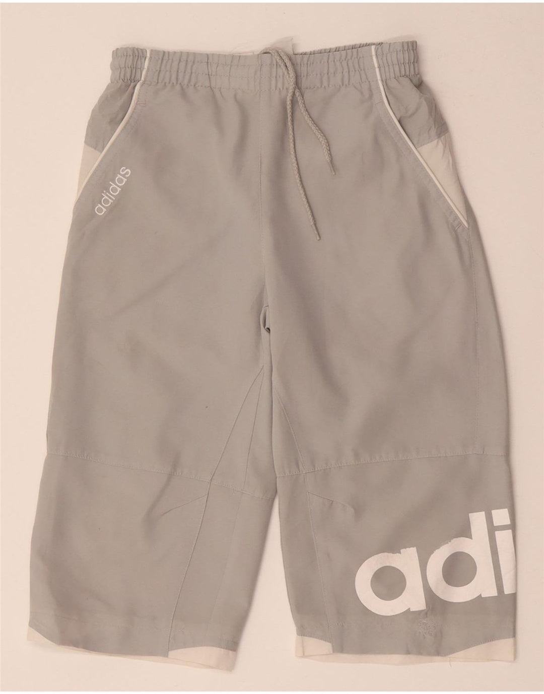 ADIDAS Bermudas estampadas para niño, pantalones cortos deportivos 15-16 años, color gris