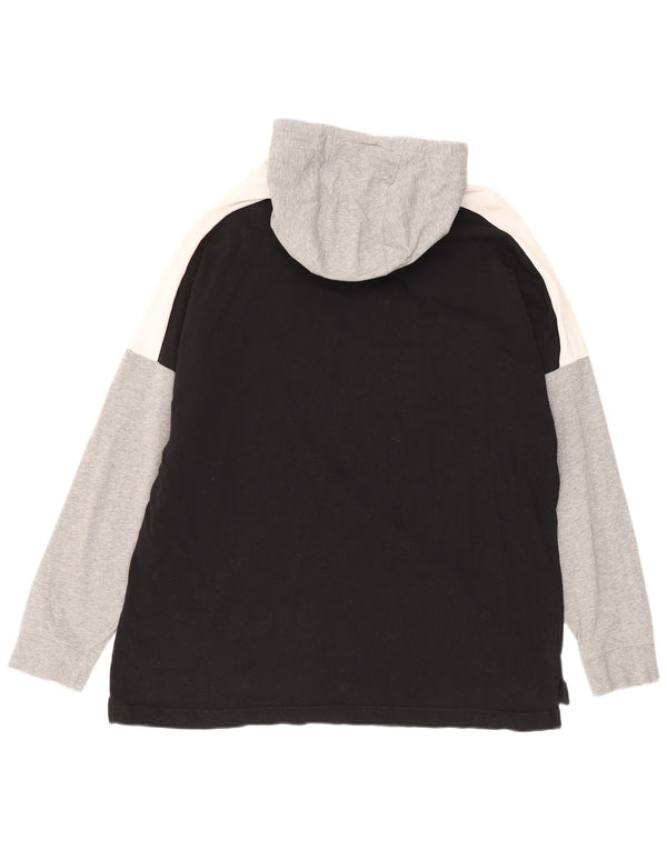 Nike Mens Hooded Top Long Sleeve XL Black Colourblock Cotton