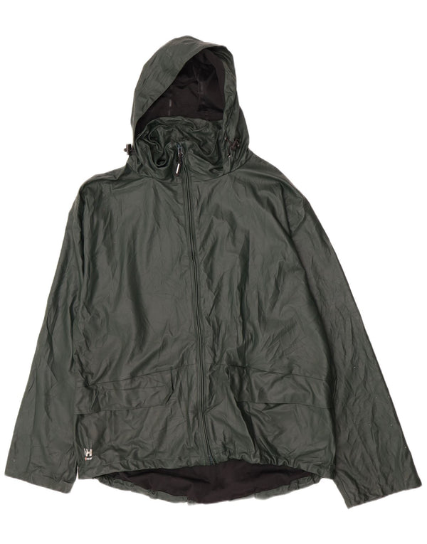 Helly Hansen Chaqueta impermeable con capucha para hombre UK 42 XL Poliuretano verde