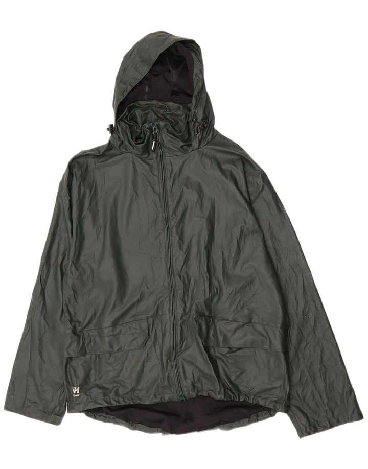 Helly Hansen Chaqueta impermeable con capucha para hombre UK 42 XL Poliuretano verde