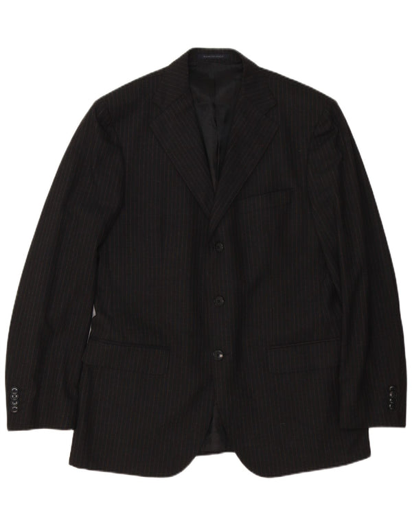 Ing Loro Piona & Co. Chaqueta tipo blazer de 3 botones para hombre IT 50 grande a rayas negras