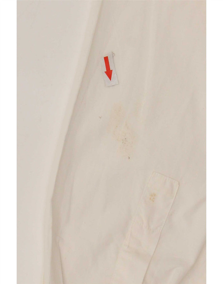 Camisa vintage para hombre de algodón blanco pequeño
