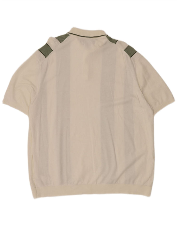 MARKS & SPENCER Polo para hombre 3XL Algodón blanco con bloques de color