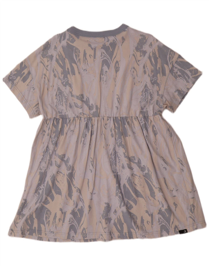 PUMA Vestido acampanado con estampado abstracto para mujer UK 46 Grande Gris Colorblock