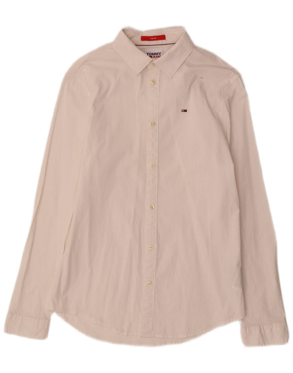 Camisa Tommy Hilfiger Slim Fit de algodón blanco mediano para hombre