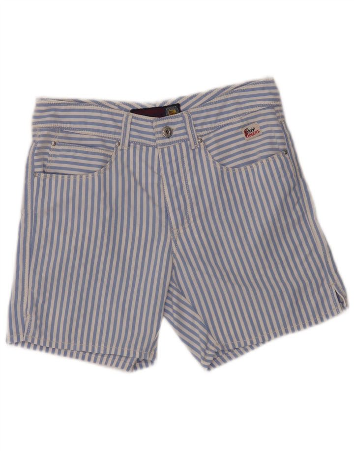 Roy Rogers Pantalones cortos casuales para mujer IT 44 Medium W30 Blue Pinstripe