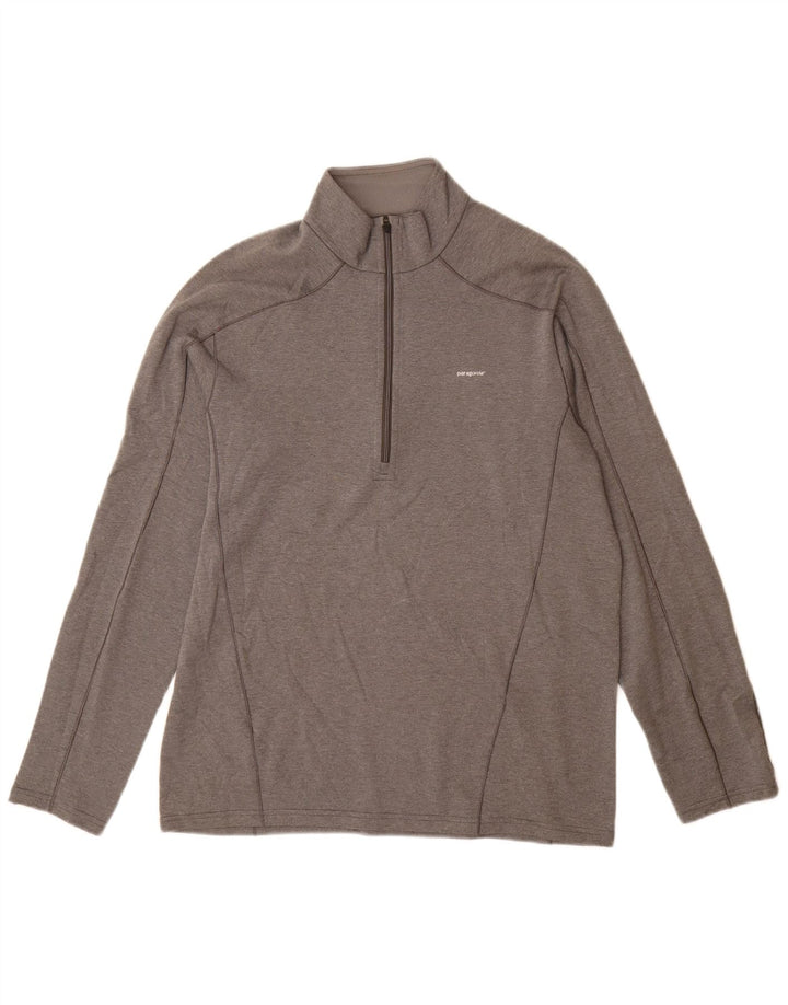PATAGONIA Top de chándal con cuello y cremallera para hombre Poliéster gris grande