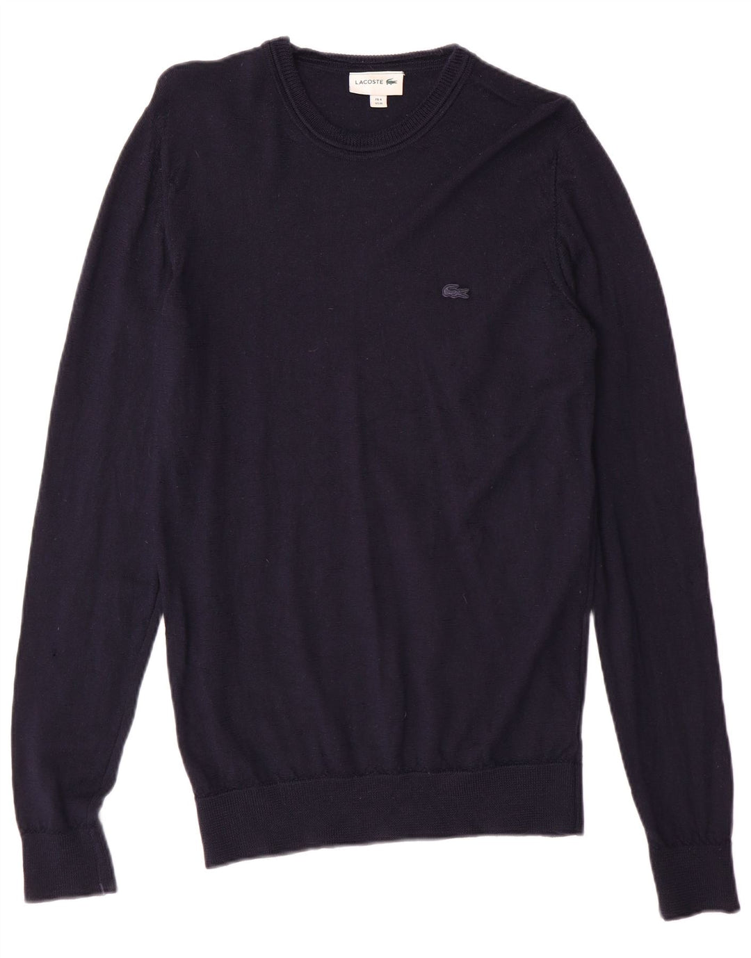 Lacoste Jersey de cuello redondo para hombre talla 4 mediano azul marino lana virgen