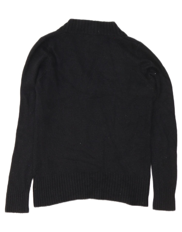 Zara - Jersey con cuello en V para mujer, talla grande, nailon negro