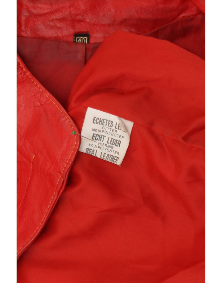 Vintage mujer militar chaqueta de gran tamaño EU 40 bloque de color rojo medio
