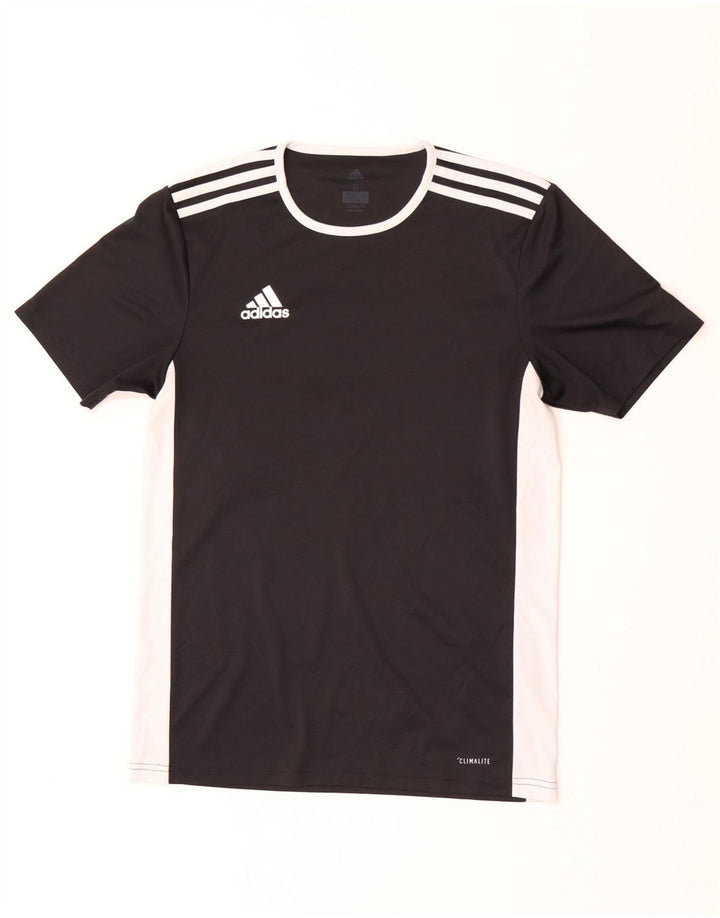 Adidas Hombre Climalite Camiseta Top Pequeño Negro Colorblock Poliéster