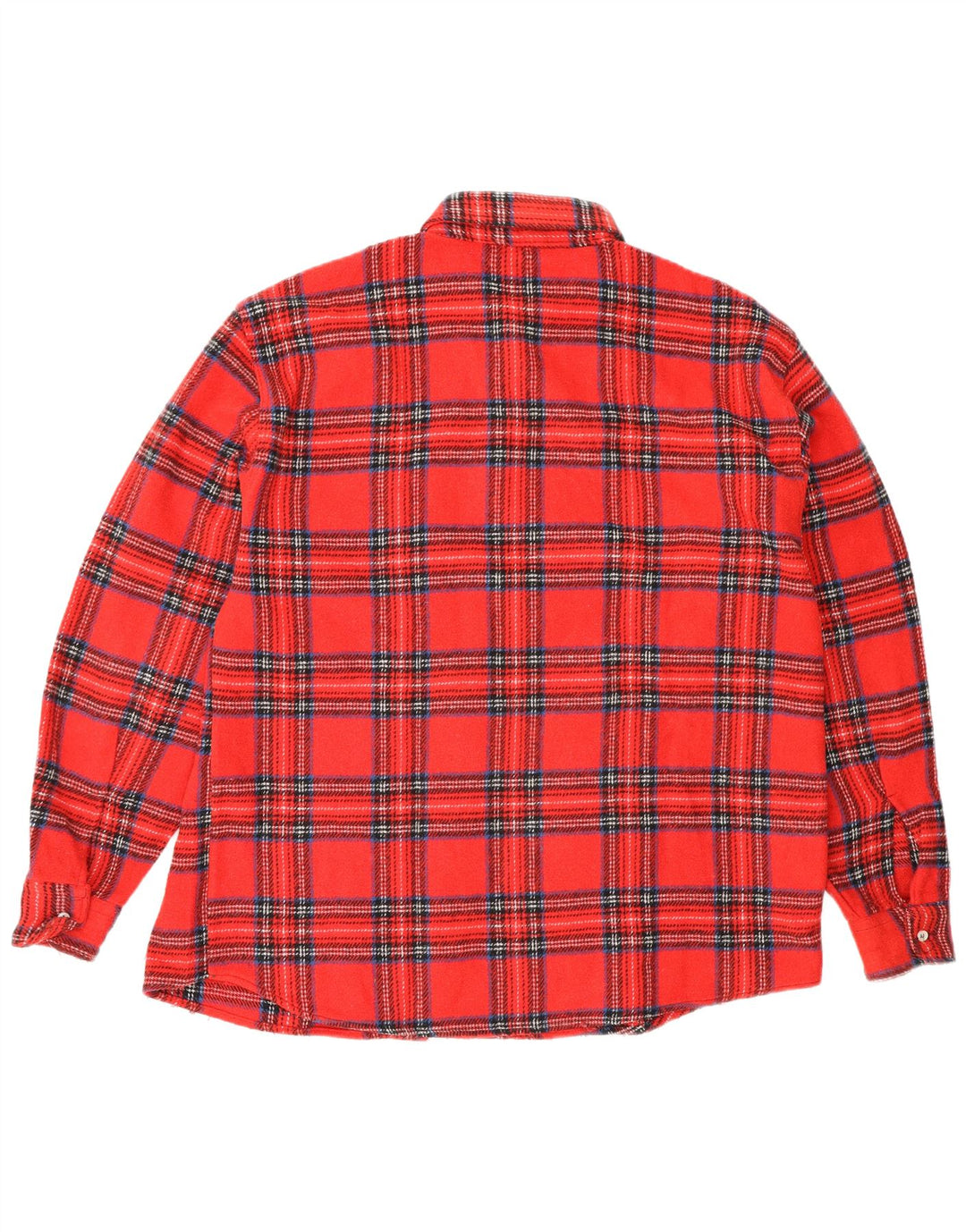 Camisa de franela vintage para hombre con cuadros rojos grandes