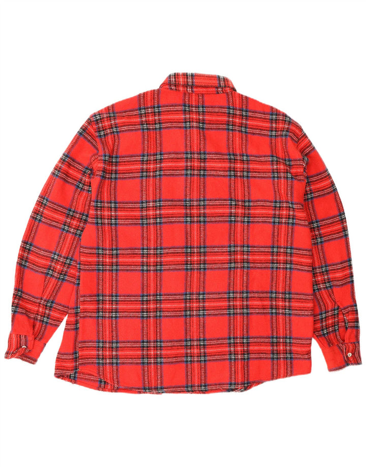 Camisa de franela vintage para hombre con cuadros rojos grandes