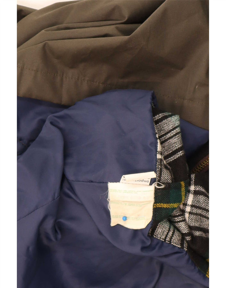 Brugi Chaqueta de algodón encerado para hombre UK 40 Large Caqui Colorblock