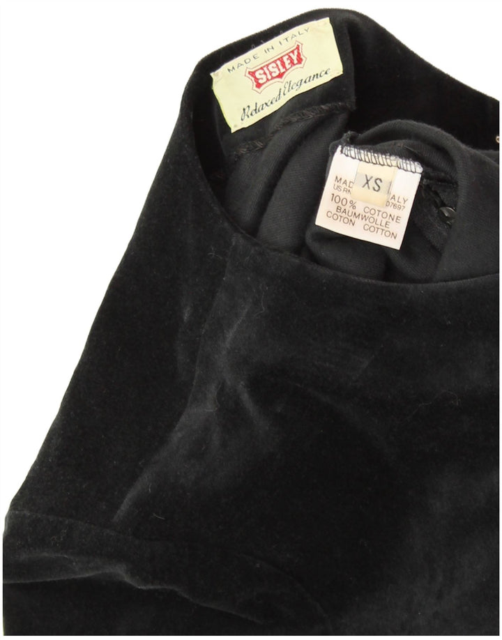 SISLEY Vestido tubo de terciopelo para mujer UK 6 XS Algodón negro