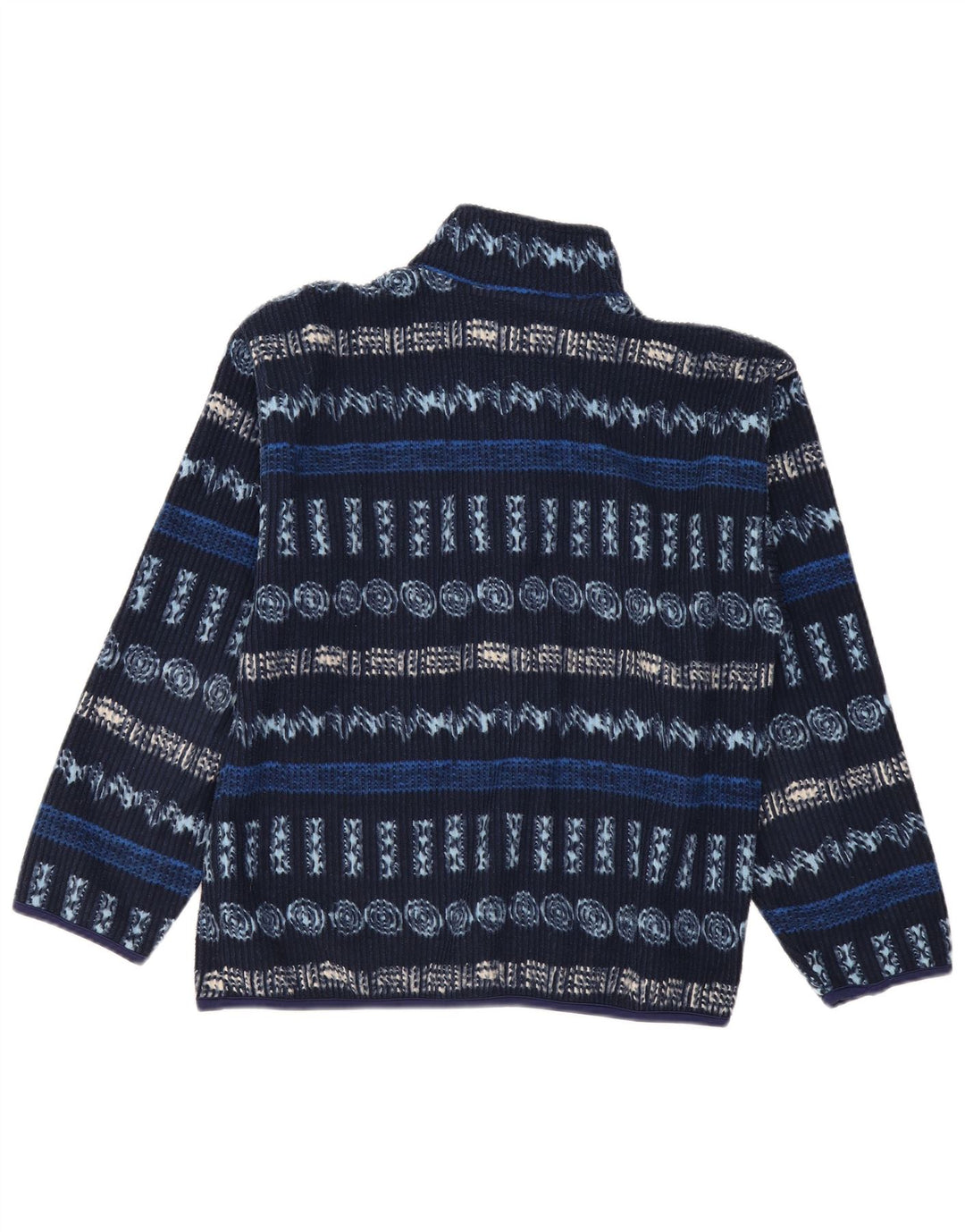 Invicta Jersey de forro polar con cuello y cremallera para hombre pequeño poliéster geométrico azul marino
